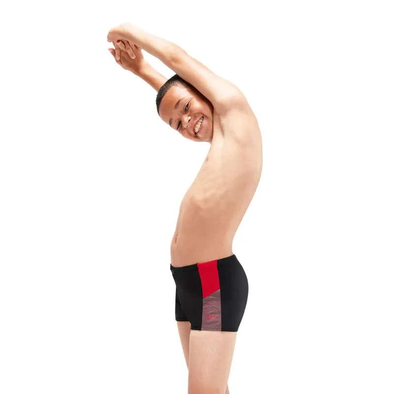 Speedo Boys Dive Aquashort Black/Fed Red/Dove Grey-1
